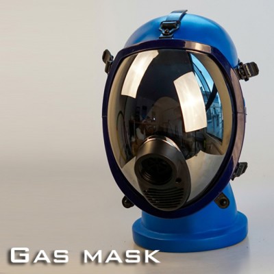 (RD194)Luxury Customize Handmade Latex Rubber Gas Mask III Silver Fetish Wear